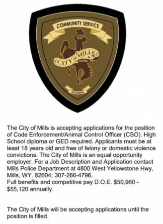 City of Mills CSO Position