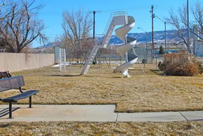 Playground with a swirly slide